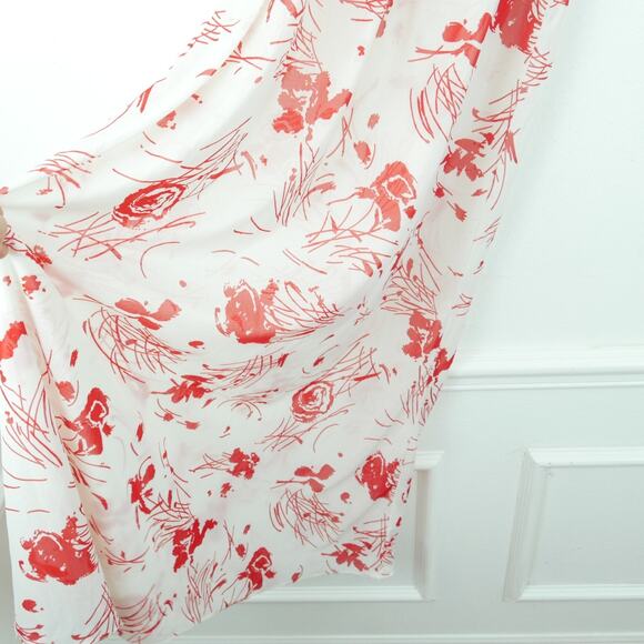 Vintage S Nightgown Slipdress Coquette Feminine Dainty Red Lace Floral 70s Glam - Picture 6 of 9